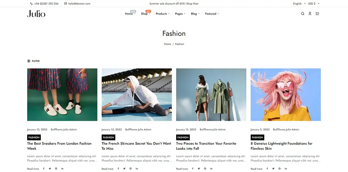 Blog Grid 4 columns