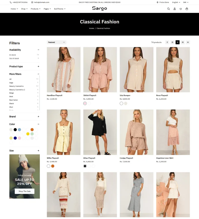 Product filters
