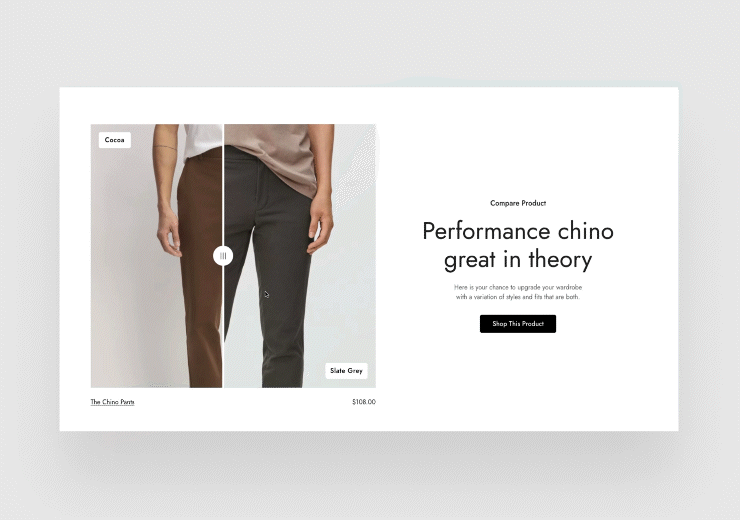 Before/ After Image Slider Showcases your Evolution
